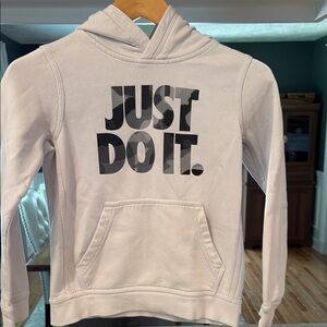 Nike White Hoodie with Bold Black Print